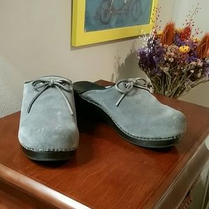Lands' End Grey Suède Mules